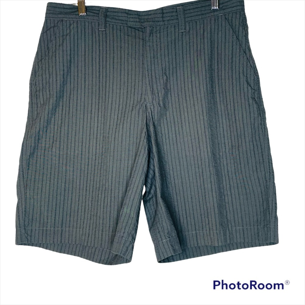 Patagonia Men’s Seersucker Shorts Gray Striped Organic Cotton Blend Sz.34